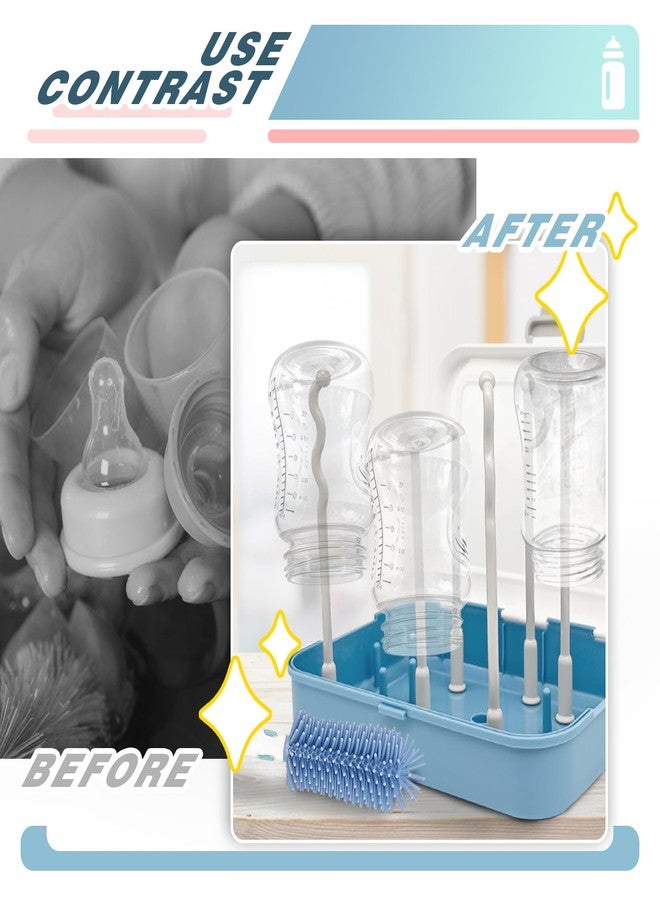 Pesilo 8-in-1 Bottle Brush Set, Bottle Cleaning Kit with Silicone Nipple Brush, Straw Brush, Soap Dispenser, Drying Rack, Organizer Case, Portable Cleaner Tools Home Travel Essential Gift for Parents - Image 5
